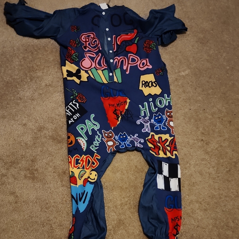 Vibrant Graphic Jumpsuit with Colorful Prints